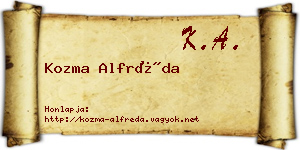 Kozma Alfréda névjegykártya